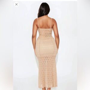 Elegant Tan Lace Maxi 2 piece skirt and tank set